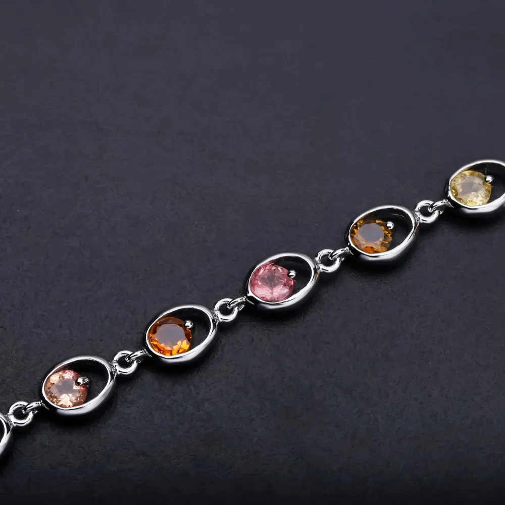 Женский браслет из серебра 925 пробы с натуральным турмалином|bracelet fashion|bracelets