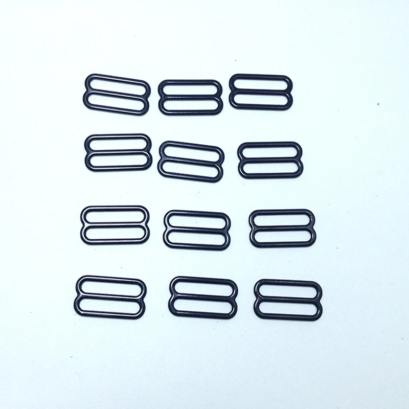 

100 Pairs Black Metal Strap Sliders - 1/2 inch