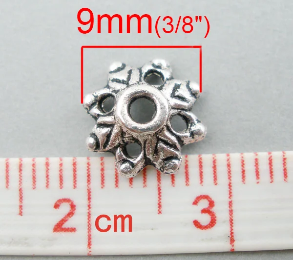 Doreen Box Lovely 150 шт. Серебристые колпачки для бисера 8х3 мм (B01791)|bead caps|end bead capend beads |