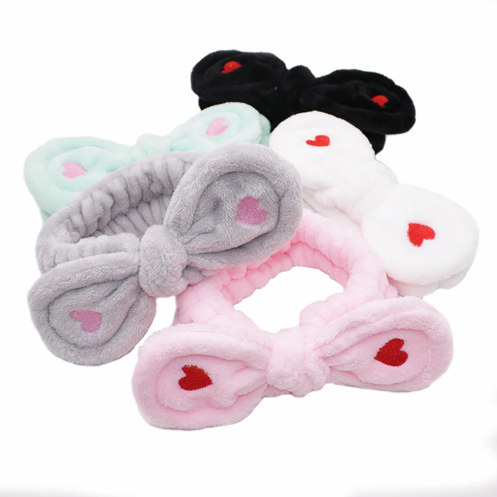 

Heart Pattern Women Big Ears Hair Band Wash Face Hair Holder Cute Elastic Headband Girls Hairbands Hair Accessories for Women
