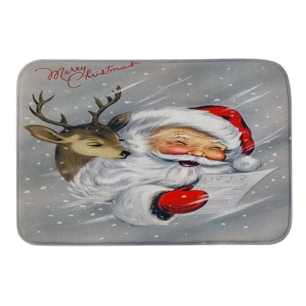 H Merry Christmas Придверный коврик Санта-Клаус шаблон письмо пол входная дверь ванной коврик ванна для помещений ковер для дома Nov7 - Цвет: H