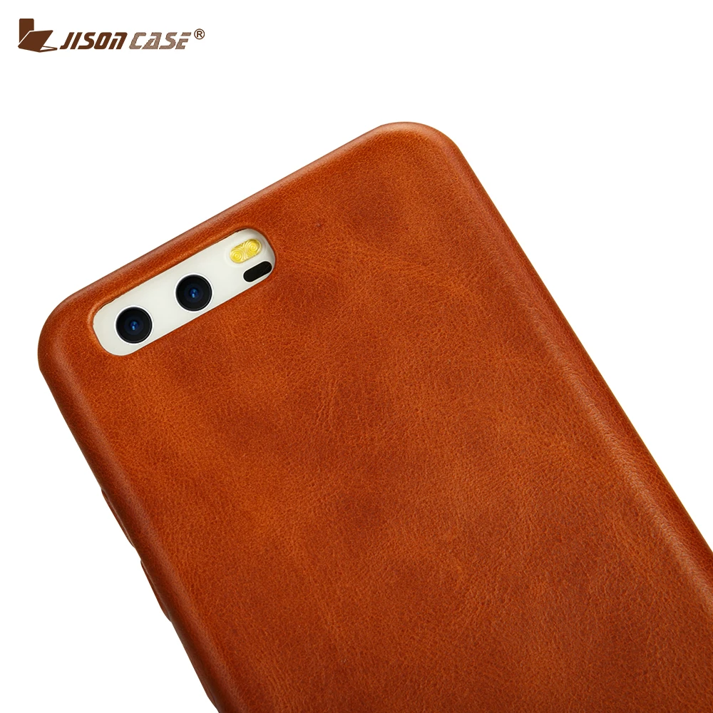 Jisoncase из натуральной кожи чехлы для телефонов Huawei P10 Plus роскошный тонкий жесткий