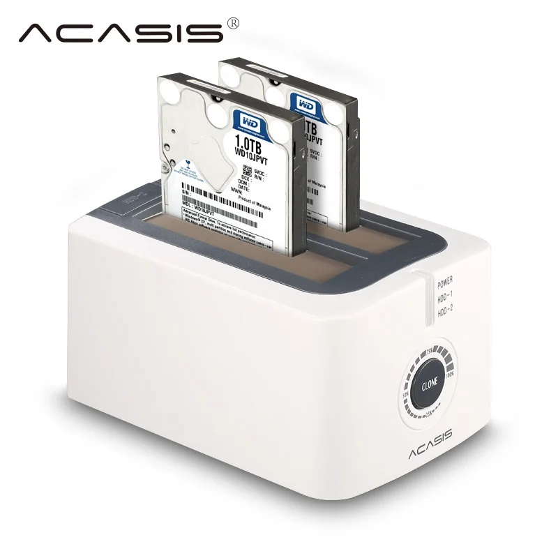 Acasis на 2-портный Dual Bay док-станция для жесткого диска станция SATA USB 3,0 адаптер hd 2,5 '3,5' SSD адаптар для жестких дисков Пластик внешний жесткий диск