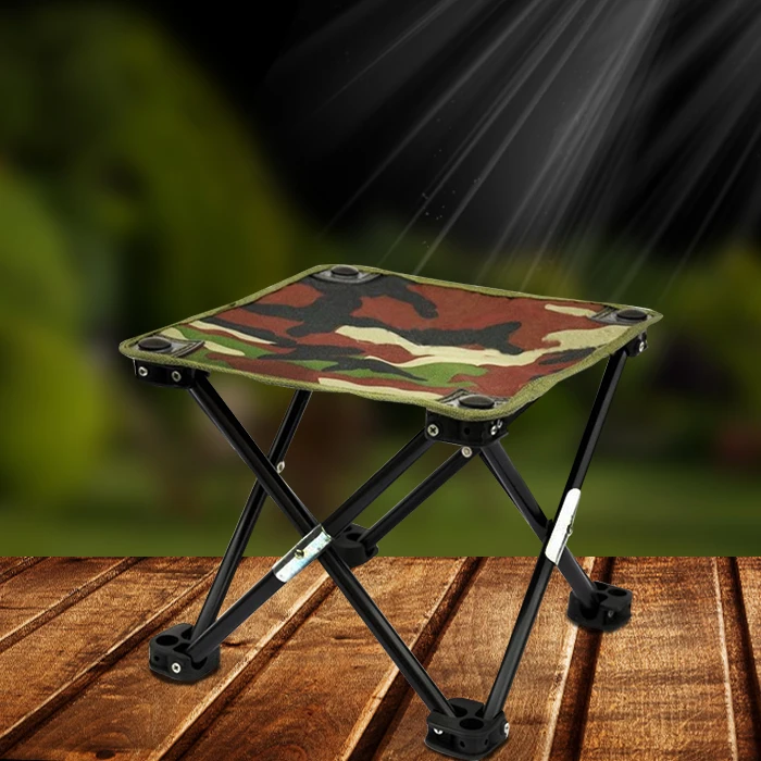 Портативный стул рыбалки и табурет сильный легкий Камуфляжный холст + Складная