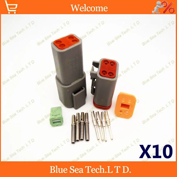 

10 sets Great Terminal Deutsch DT06-4S&DT04-4P 4 Pin Engine/Gearbox waterproof electrical connector for car,bus,motor,truck