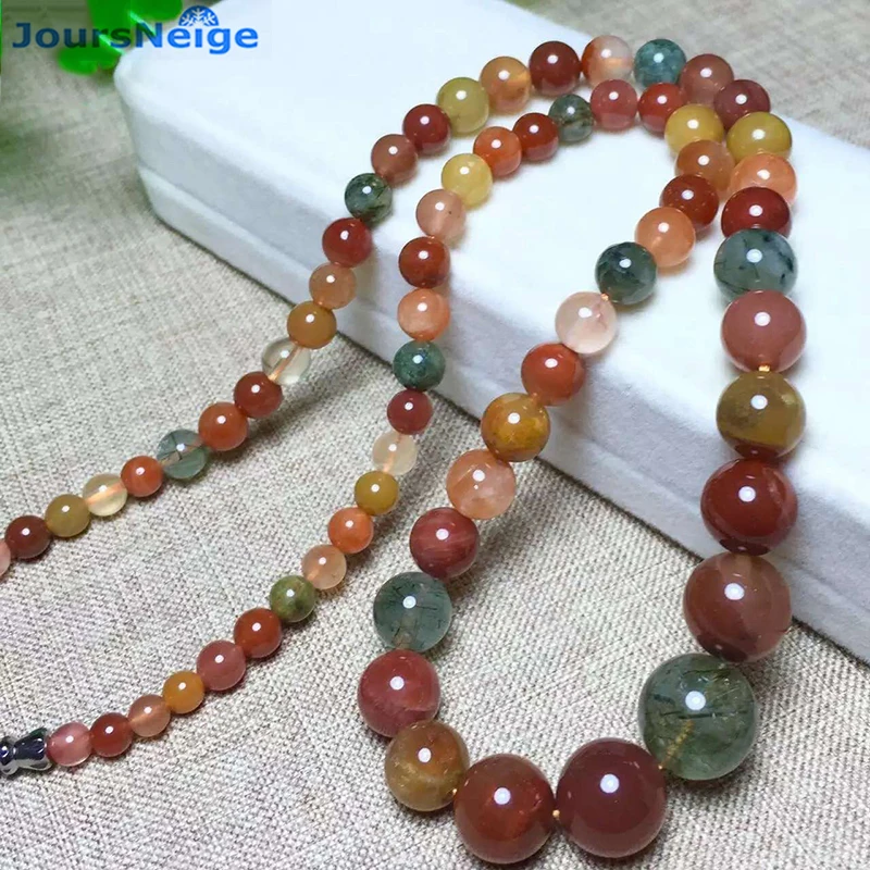 JoursNeige Rabbit Fu Lu Shou ожерелье из природных кристаллов круглые бусины башня на цепочке