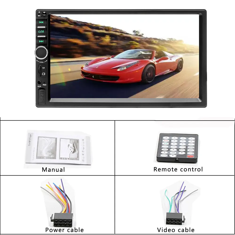 AMPrime 2Din Автомагнитола 7018B Авторадио Зеркало Ссылка сенсорный экран Аудио Радио Bluetooth видео MP5 " мультимедийный плеер FM/TF/USB
