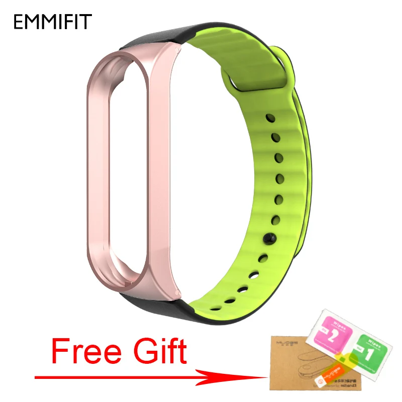 green gold Add Gift Металлический ремешок для Xiaomi mi Band 3 Безвинтовой браслет из нержавеющей стали Сменные аксессуары для mi Band 3 ремешок - Цвет: green gold Add Gift