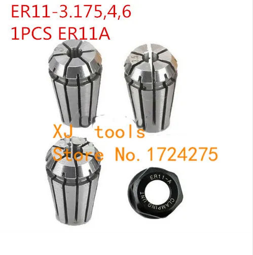 

Free shipping, 3pcs ER11 collets 3.175mm ,4mm,6mm+1pcs ER11A Nut for CNC milling lathe tool, collets clamping and nuts