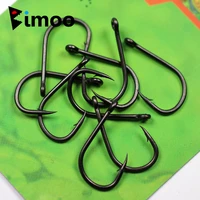 bimoo 100pcs 2 4 6 8 coated beaked tip sharp carp fishing hooks high quality non reflective dark black carp hook