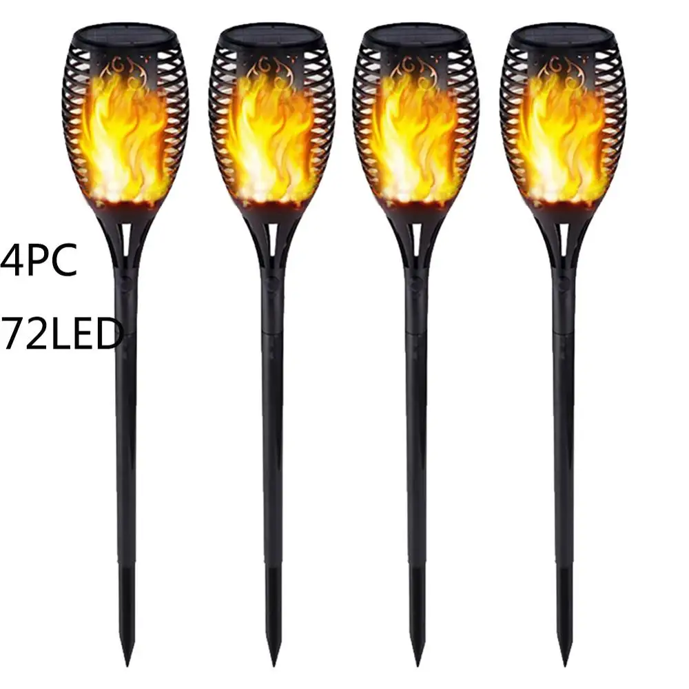 1/2/4 шт. 33LED 51LED 72LED Водонепроницаемый мерцающим пламенем Солнечный фонарь светильник сада украшения лампы открытый садовый светильник - Испускаемый цвет: 2Pc 72LED