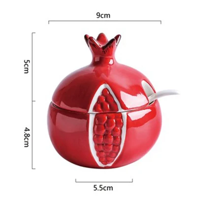 Pomegranate Керамическая банка для хранения в форме фруктов, Минималистичная Милая бутылка для хранения кофе, сахара, чая, органайзер, Декор для дома - Цвет: Pomegranate
