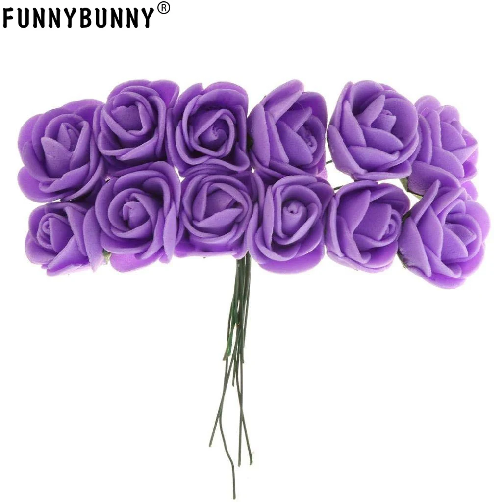 FUNNYBUNNY 12 шт./лот Мини роза искусственный цветок Пена Цветок DIY цветок шар головной убор в форме гирлянды свадебные украшения Свадебные цветы