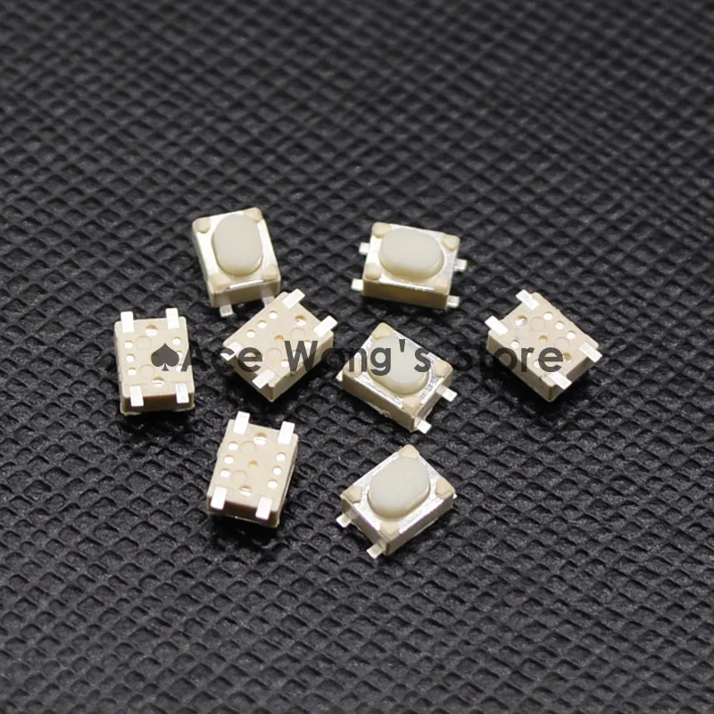 Бесплатная доставка 50 шт. SMD 4 контактный 3x4x2 5 мм белый тактовый Кнопочный