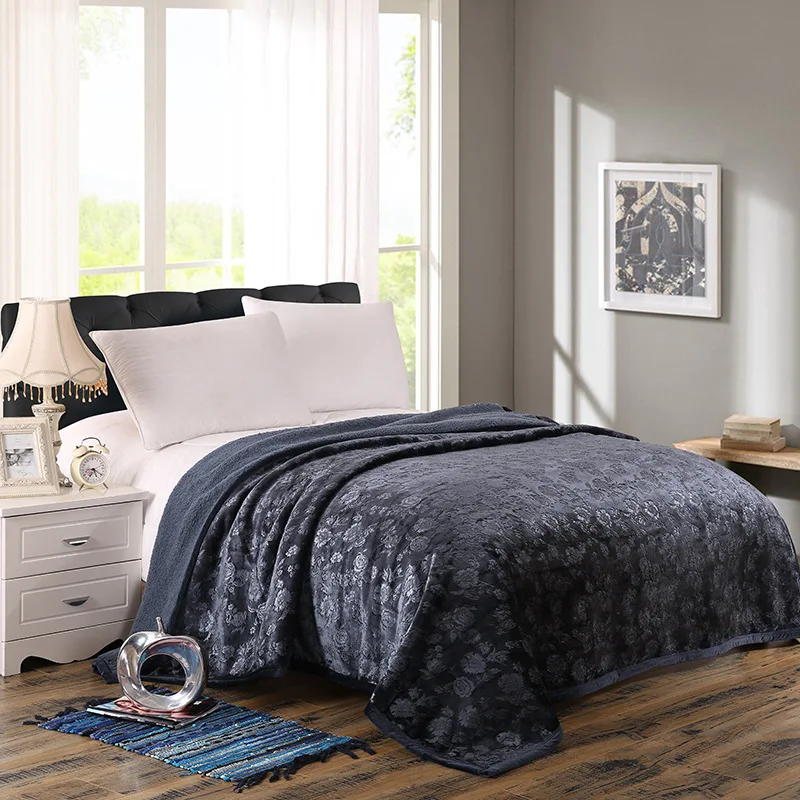 Двухслойное Флисовое одеяло супер мягкое цветочное печатное Клетчатое s для
