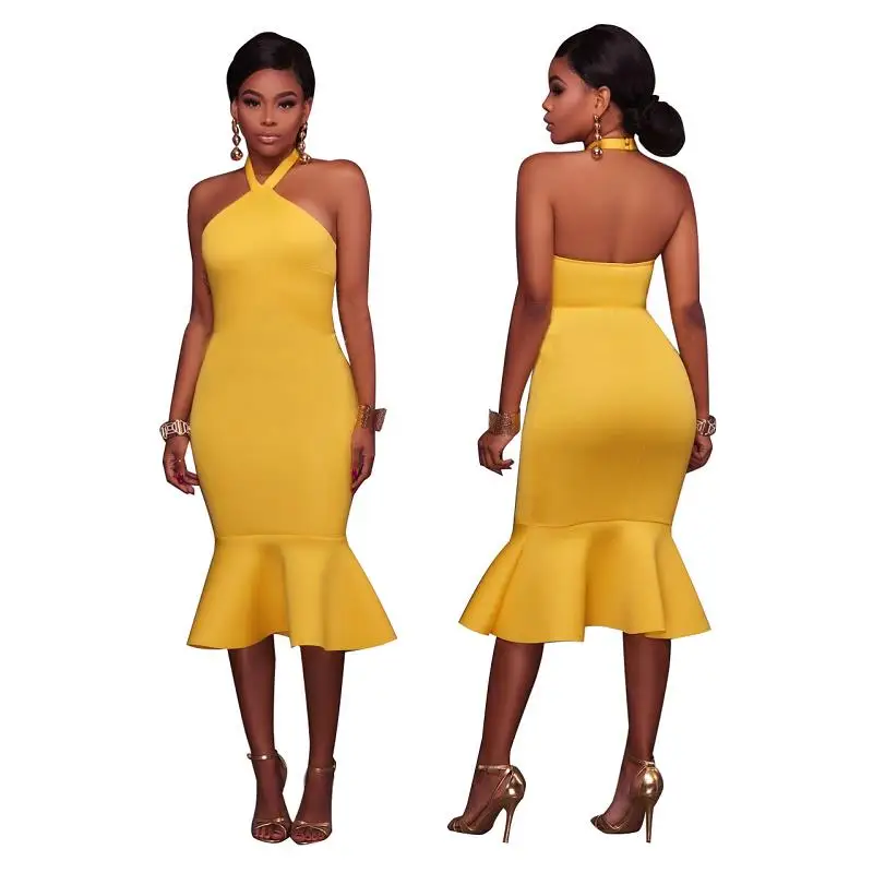 Женское облегающее платье с лямкой на шее открытыми плечами|vestido de renda|party dressesvestidos