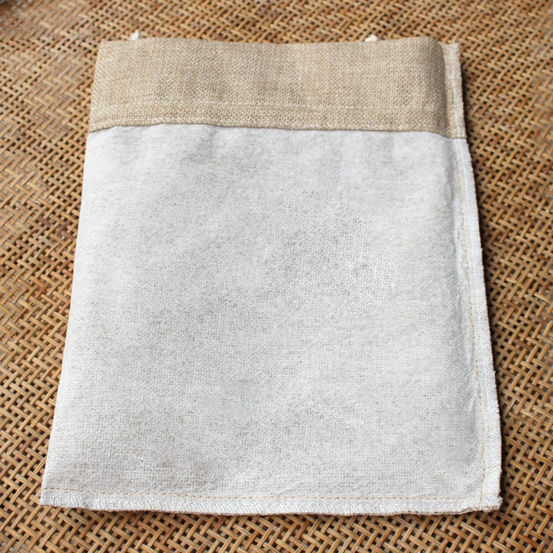 Оптовая продажа 300 шт 9X12cm джутовые мешки на завязках рекламные подарки