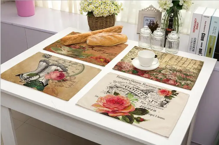 Настольный коврик с рисунком льняная салфетка Place mat hot retro butterfly style полиэстеровый