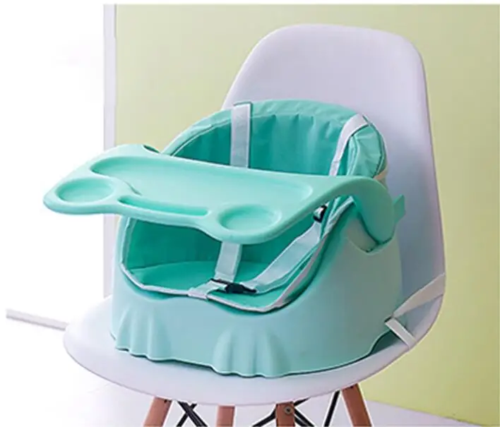 Green With Cushion Детское сиденье-бустер, складное обеденное кресло для еды, PP пластиковое детское сиденье-бустер, портативный бустер, безопасный детский стул для кормления, сиденье - Цвет: Green With Cushion