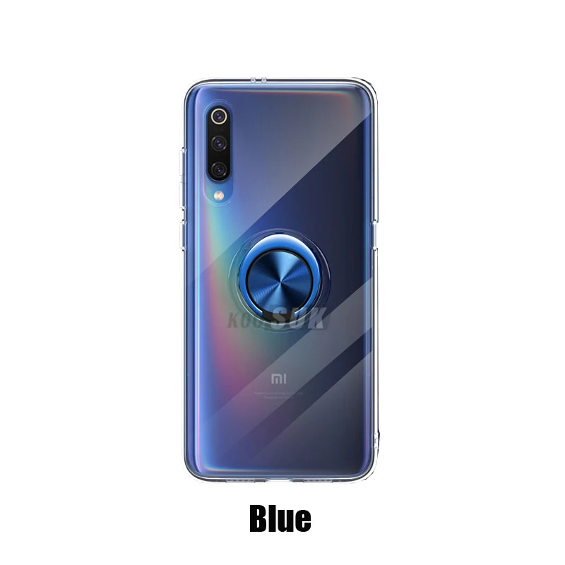 Синий Mi 9 чехол Xiaomi mi 9 чехол Роскошный прозрачный мягкий силиконовый защитный чехол для mi 9 прозрачный чехол - Цвет: Синий