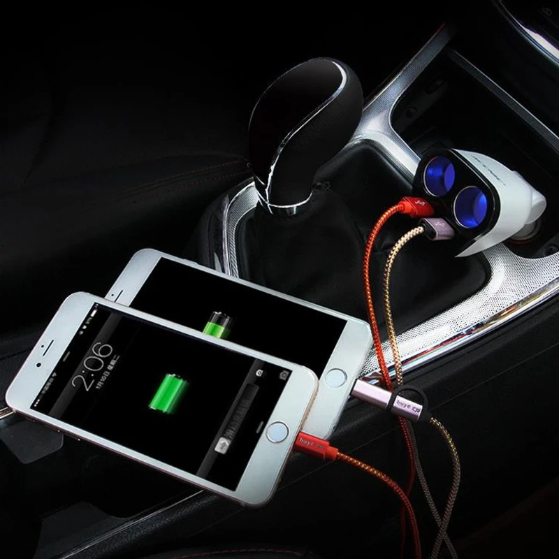 DC 12 V/24 V 120W Универсальный 2-полосный прикуриватель двойной USB Автомобильное