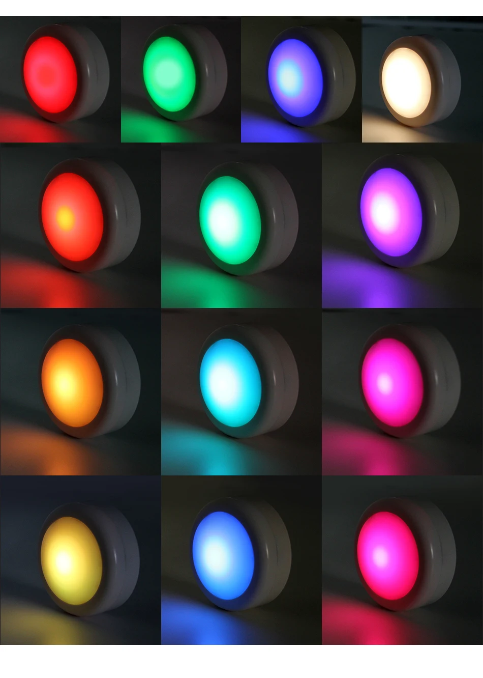 Светодиодный светильник RGB 12 цветов с сенсорным датчиком и батарейным питанием, беспроводной кухонный шкаф для лестницы, Ночной Настенный светильник
