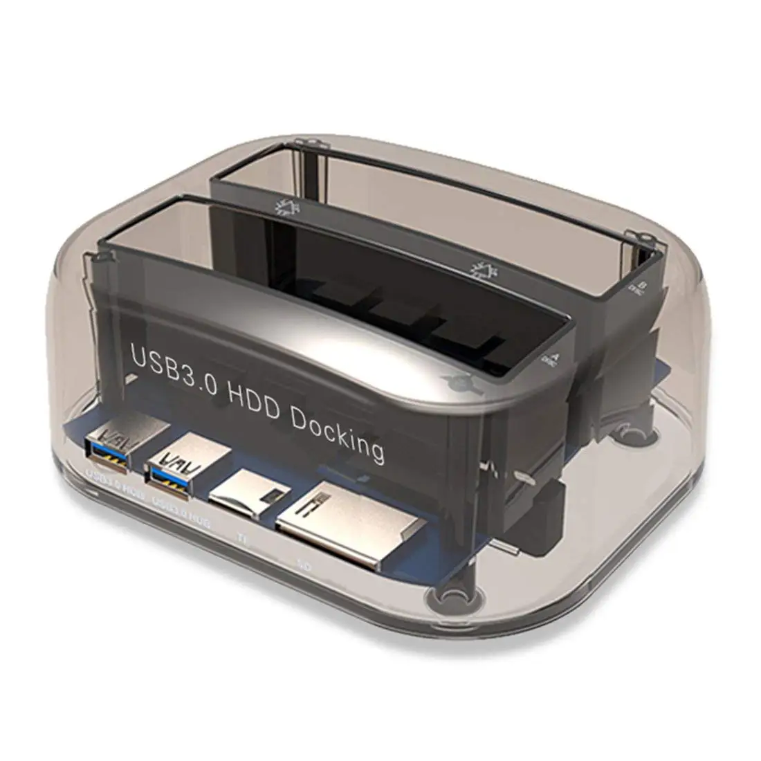 Usb 3,0 для Sata Dual Bay внешний жесткий диск Док-станция для 2,5/3,5 дюймов Hdd Ssd Дубликатор жесткого диска - Цвет: Brown EU Plug