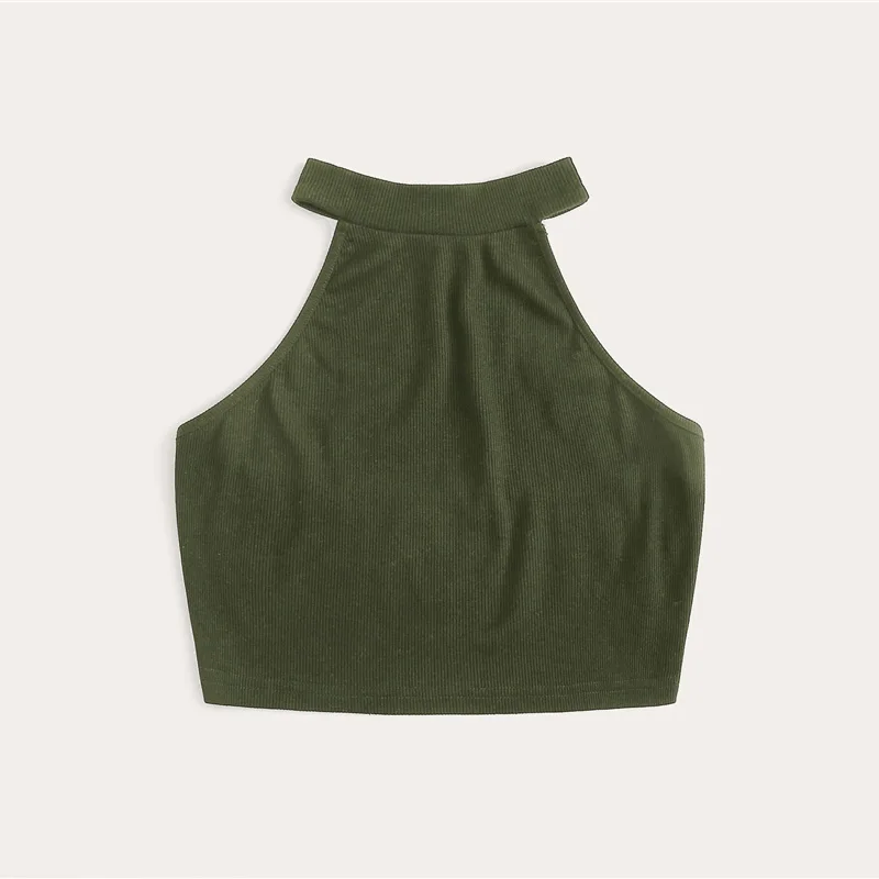 SweatyRocks женский топ с бретелькой через шею,, модный летний Повседневный Топ с открытой спиной, Женский облегающий сексуальный жилет