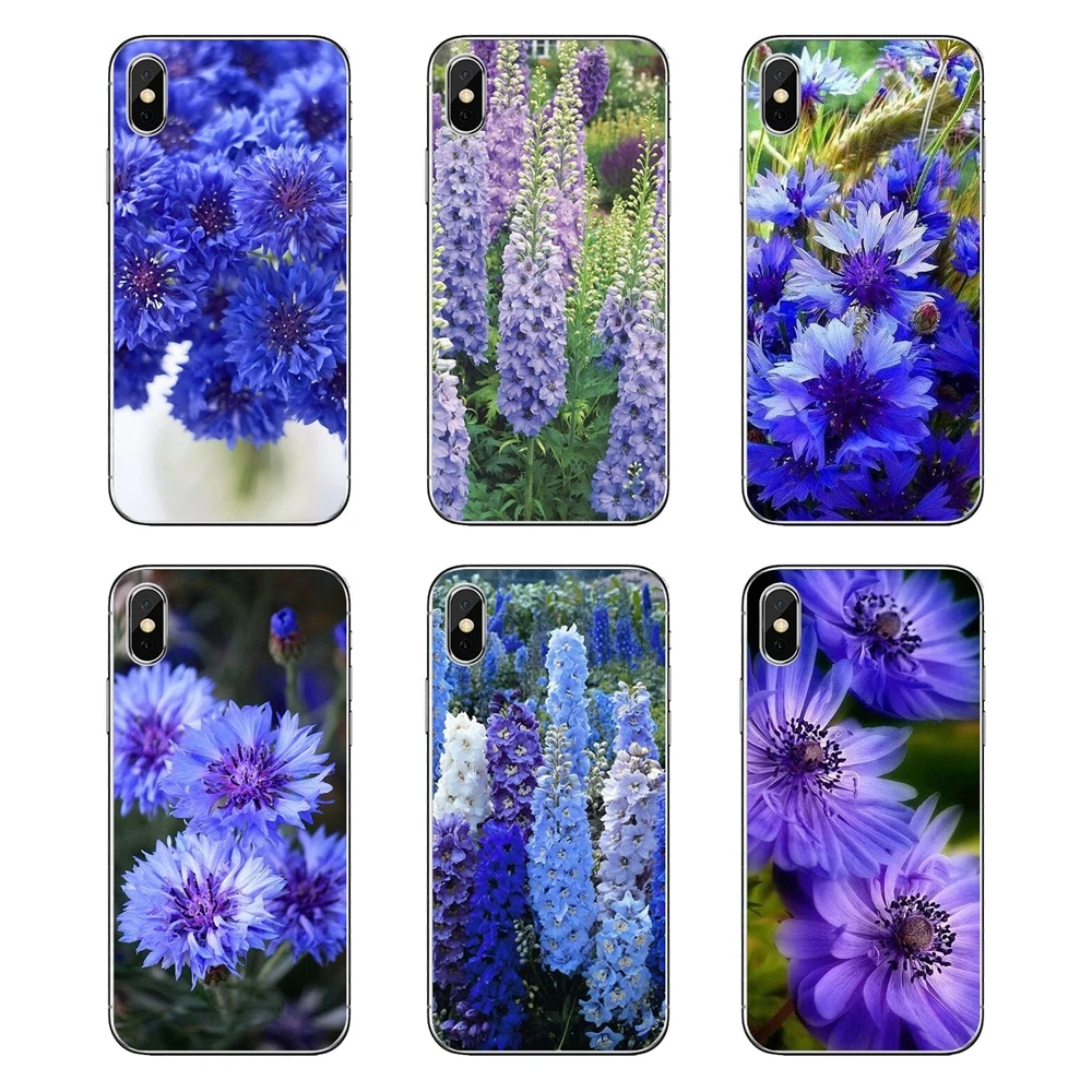 Мягкий прозрачный чехол для кожи Xiaomi Mi A1 A2 5X6X8 lite SE Pro Max Mix 2 2S 3 Mi5 Mi5S Blue cornflower Butterfly