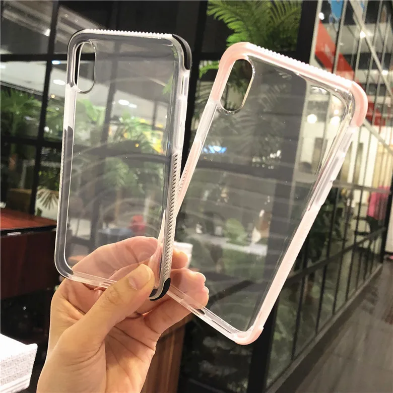 Anti fall Transparent Phone Case For iphone X XS Back Cover Cases Soft full protection Capa for 6 6S 7 8 Plus |
