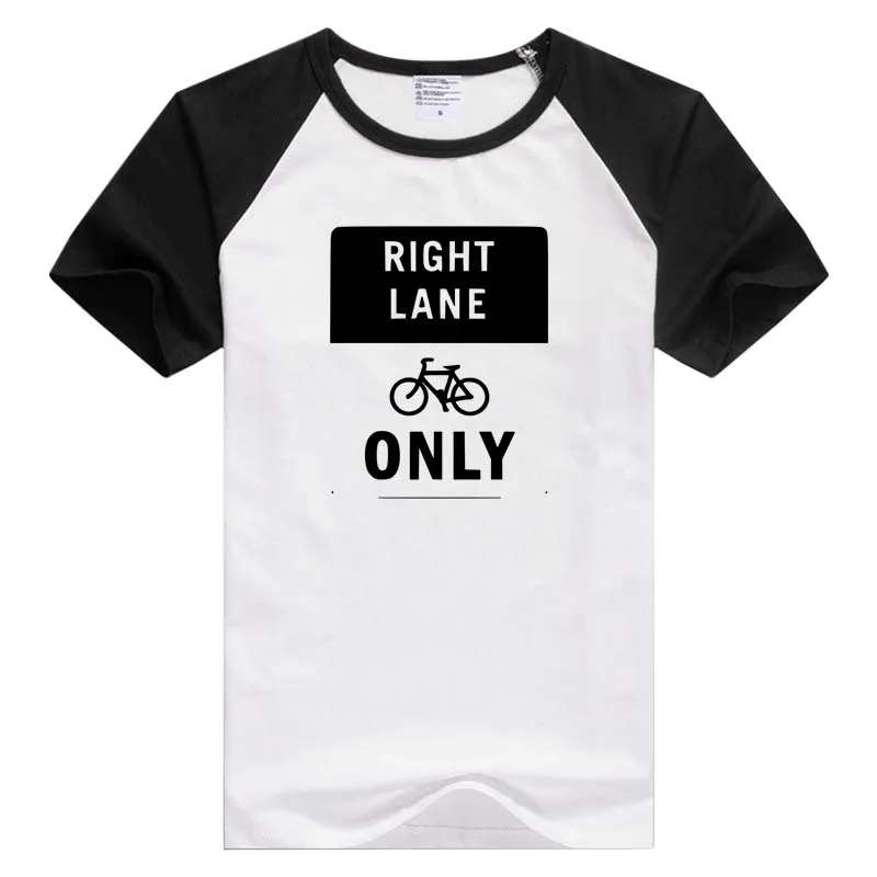Мужская/женская футболка с коротким рукавом Right Lane Bikes Only удобная принтом