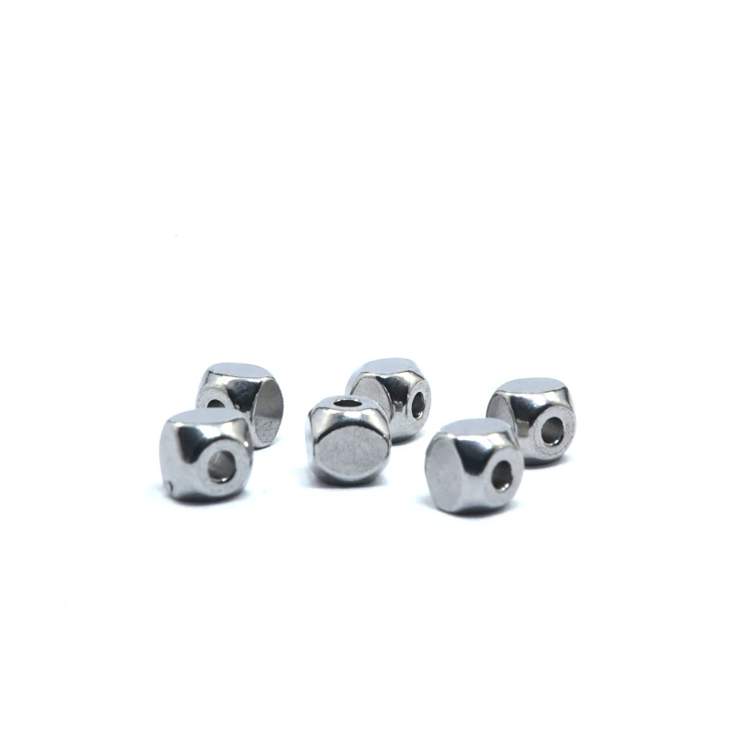 50PCS/lot 316 Stainless Steel 4mm Solid Square Beads European Spacer Charms For DIY Bracelet Jewelry Making | Украшения и