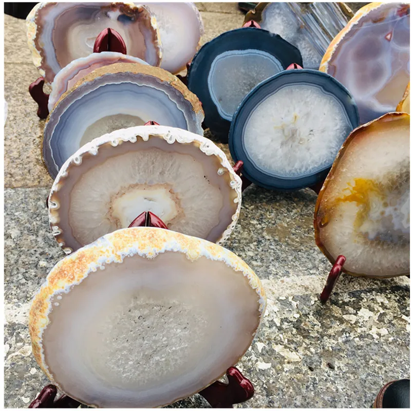 Натуральный кристалл драгоценный камень грубый Агат ломтик для горки|Камни| |