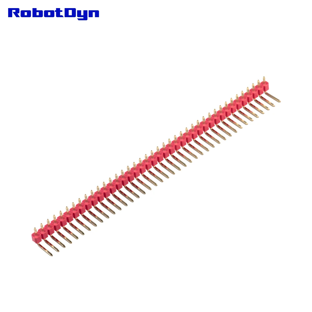Штыревой разъем папа 10 линий * 40 пин красный шаг 2 54 мм один ряд|angle single row pin| |