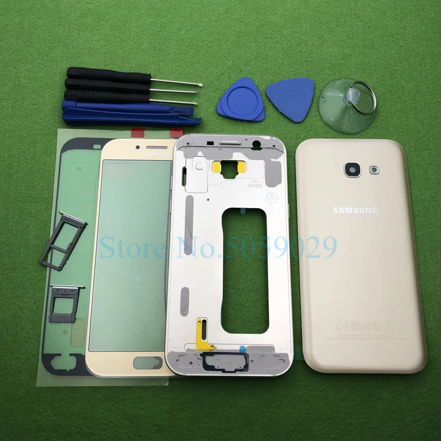 Чехол для Samsung Galaxy A5 2017 A520 A520F полный корпус Безель средняя рамка задняя крышка +