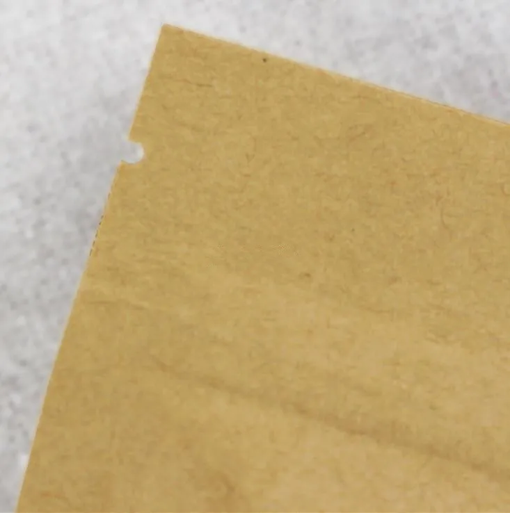 100 шт./лот-молния сверху стоячий пакет из крафт-бумаги с прозрачным окном для