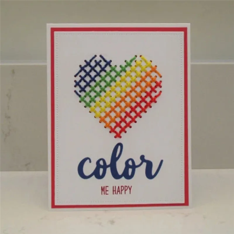 DiyArts Нож для вырубки штамповка Симпатичные Крест сшитые сердце 8*8 см DIY