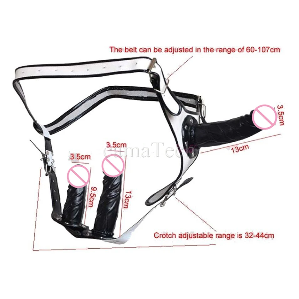 Кожаный страпон дилдо трусы с 3 шт. съемные фаллоимитаторы для лесбиянок женщин