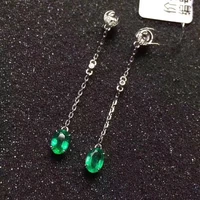 natural emerald 4mm6mm earrings for women earrings fine jewelry with gift box and certification earrings