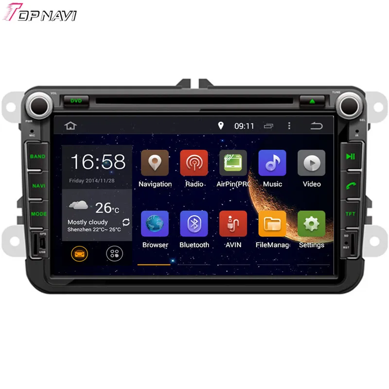 Topnavi 8 ''четырехъядерный Android 6 0 Автомобильный DVD плеер для SKODA OCTAVIA II/OCTAVIA
