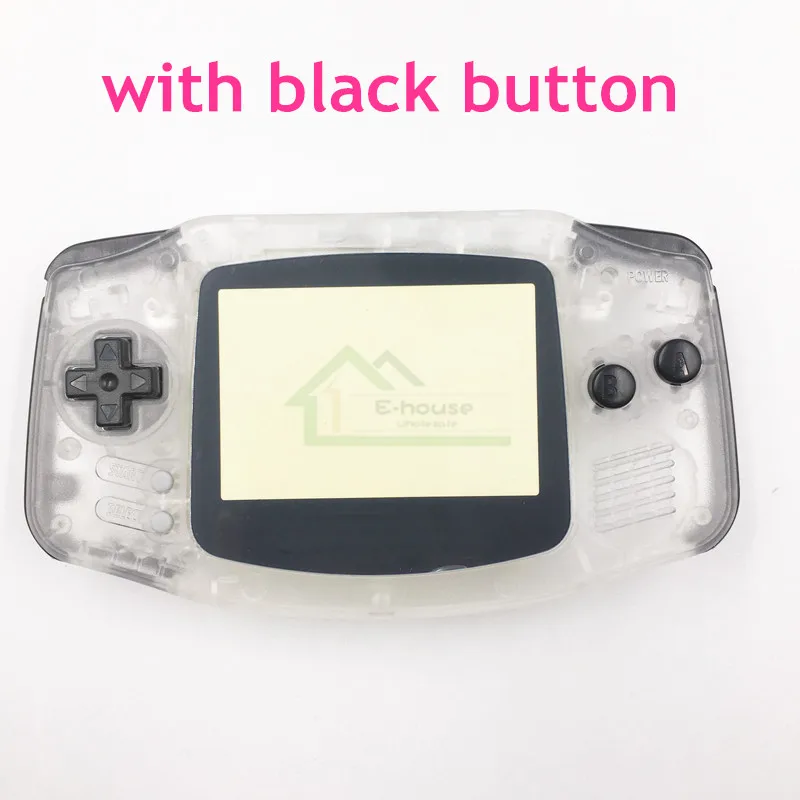 С черной кнопкой прозрачный корпус для Gameboy Advance GBA чехол замены с пластиковым