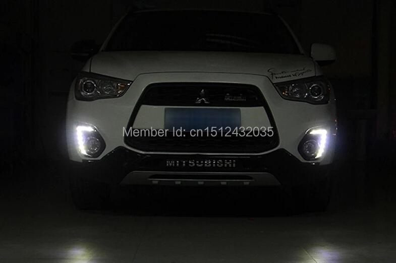 

free ship, Dimming style Relay and Waterproof Car LED DRL Daytime running lights for Mitsubishi ASX 2013 2014 with 8 led chips