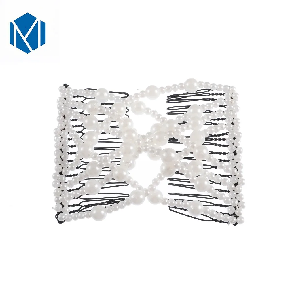 Винтажные жемчужные расчески M MISM двойные волшебные металлические гребни-зажимы для волос для женщин, аксессуары для украшений.