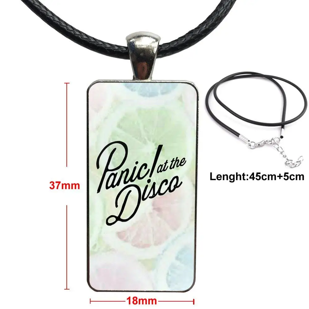 For Women Glass Cabochon Jewelry Stainless Steel Color With Long Pendant Choker Rectangle Necklace Panic At Disco | Украшения и
