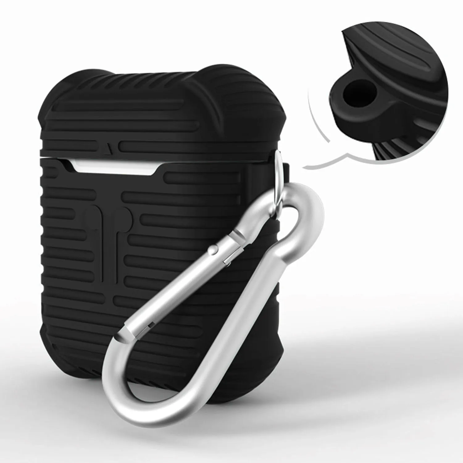 Силиконовый чехол Besegad для Airpods противоударный мягкий защитный держатель с