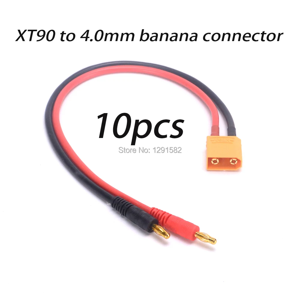 10 шт. XT90 штекер до 4 0 мм банановый разъем с 30 см 12AWG силиконовый зарядный провод