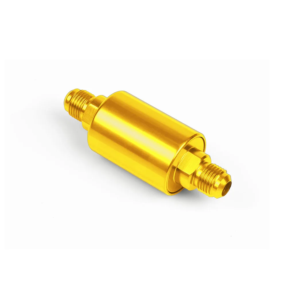 Gold RASTP- высокое качество универсальный автомобильный поток производительность мини масляный топливный фильтр AN6 мужской входной выход есть RS-OFI002 - Цвет: Gold