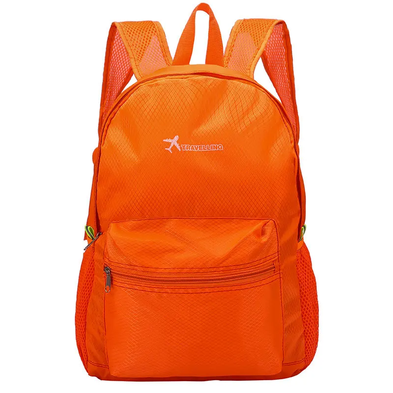 Orange Открытый портативный складной рюкзак Многофункциональный прочный водонепроницаемый большой емкости сумки на молнии - Цвет: Orange