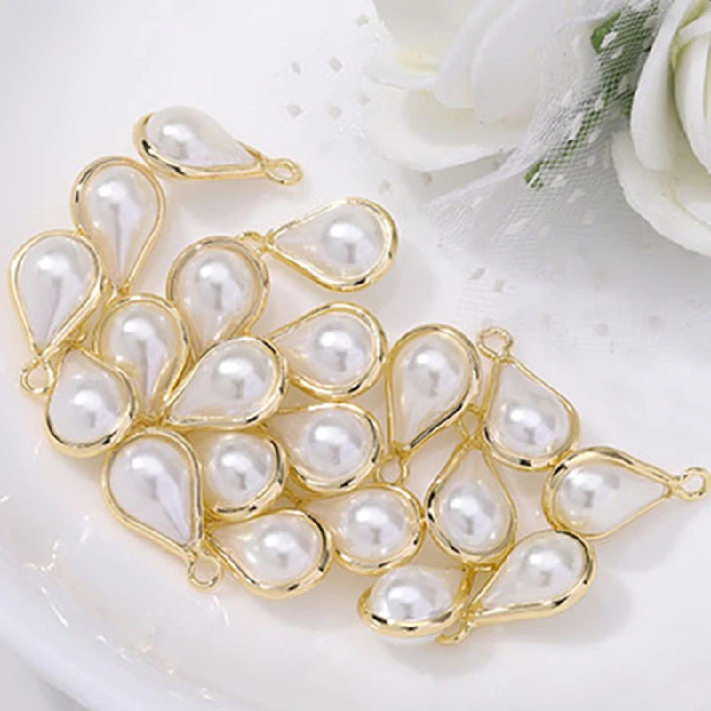 1 Pair Elegant Silver Gold Simulated Pearl Pendant Connectors Charm DIY Jewelry Accessories Findings Supplies For | Дом и сад