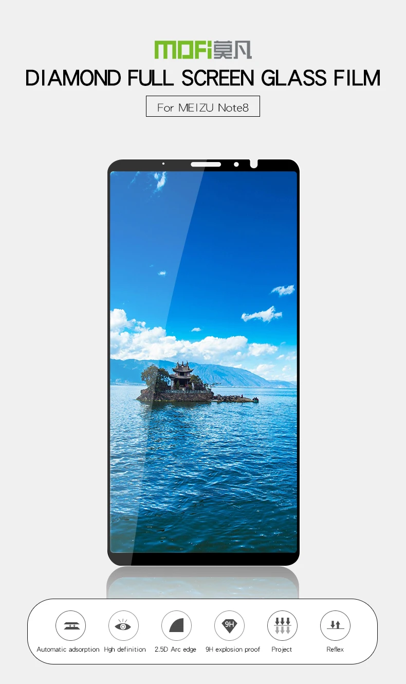 Для Meizu Note 8 закаленное стекло MOFi 9H Защитная пленка для Meizu Note 8 Защита экрана закаленное стекло